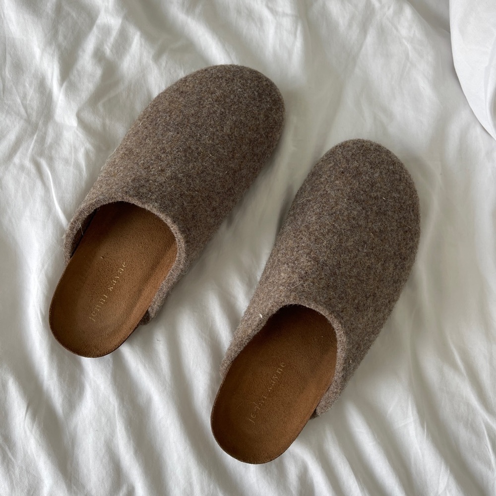 Jenni Kayne Brown Wool Mules